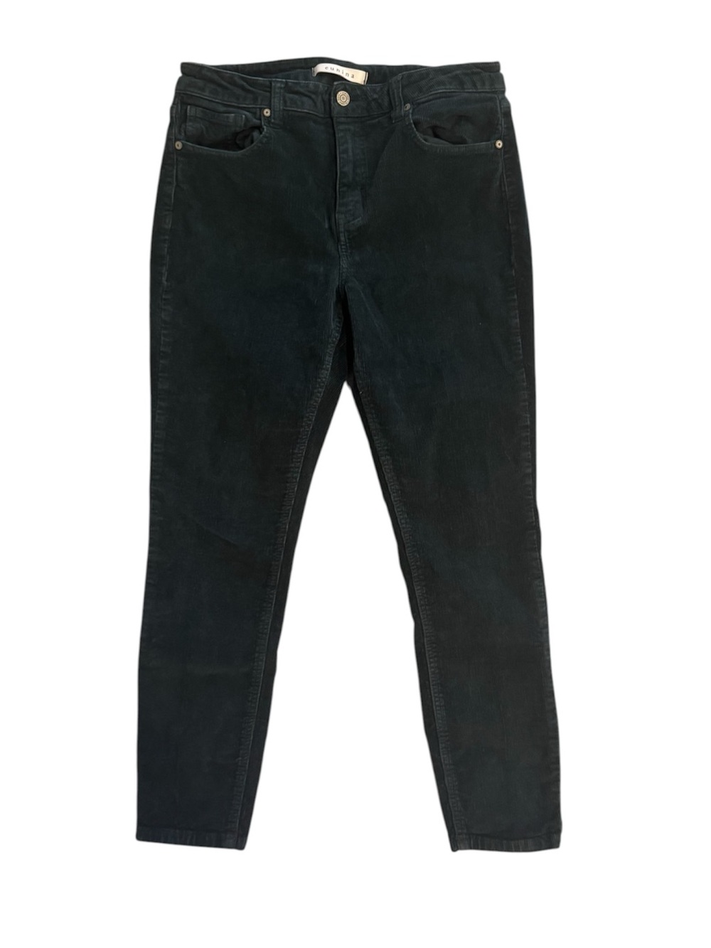 Eunina Clara High Rise Skinny Crop Corduroy Pants Pine Green Size 7/28